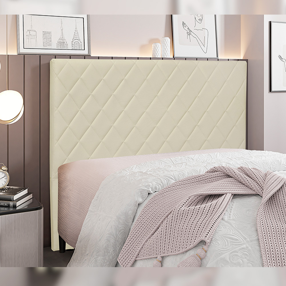 Cabeceira Decorativa Queen Size 1,60M Baelon Veludo Bege G63 - Gran Belo