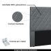 Cabeceira Decorativa Queen Size 1,60M Baelon Veludo Cinza G63 - Gran Belo