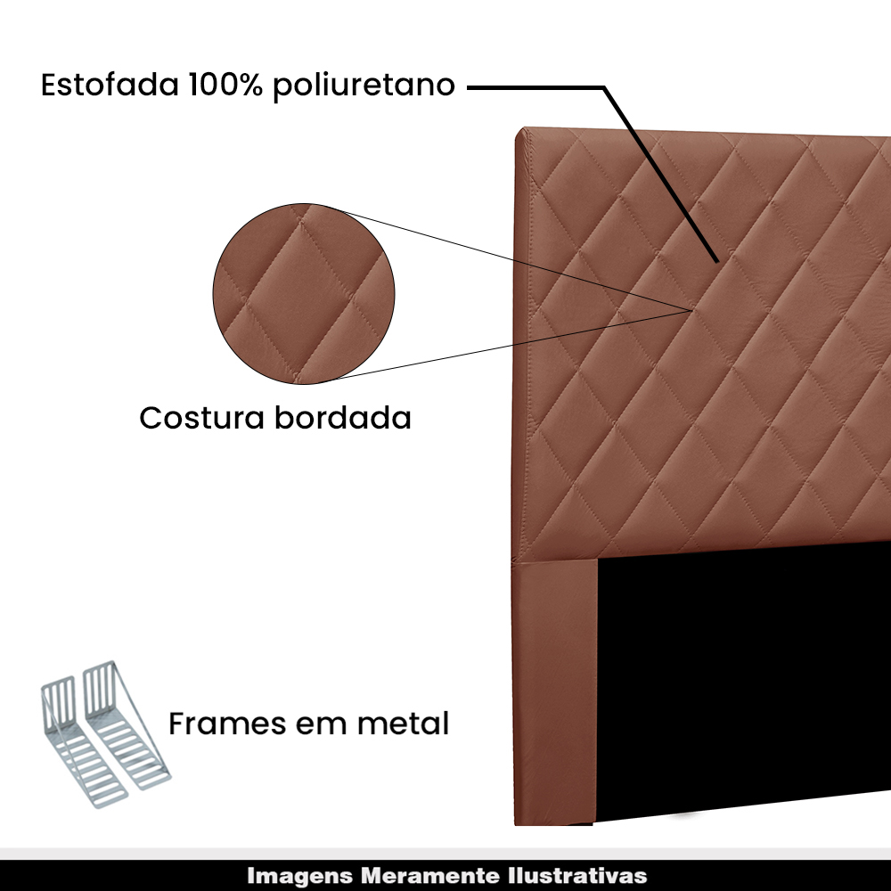 Cabeceira Decorativa Queen Size 1,60M Baelon Veludo Cobre G63 - Gran Belo