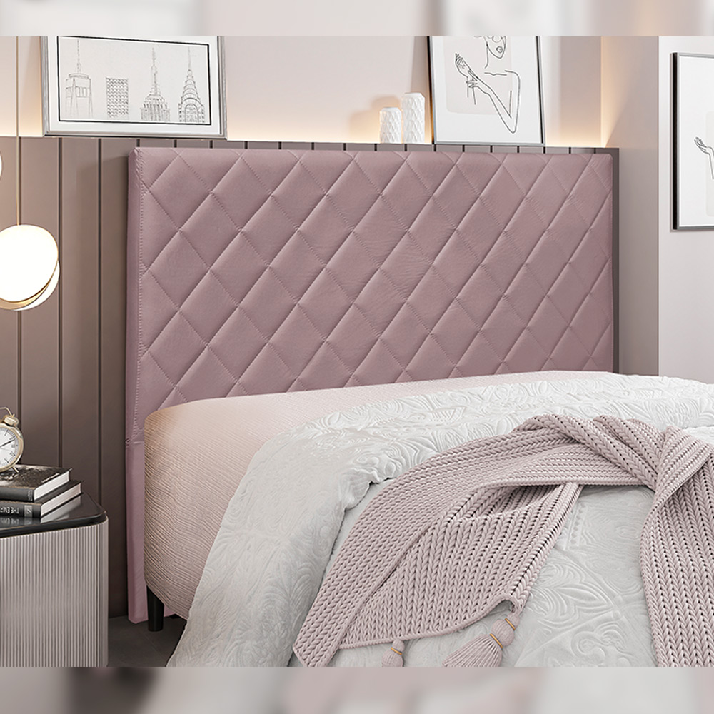 Cabeceira Decorativa Queen Size 1,60M Baelon Veludo Lilás G63 - Gran Belo