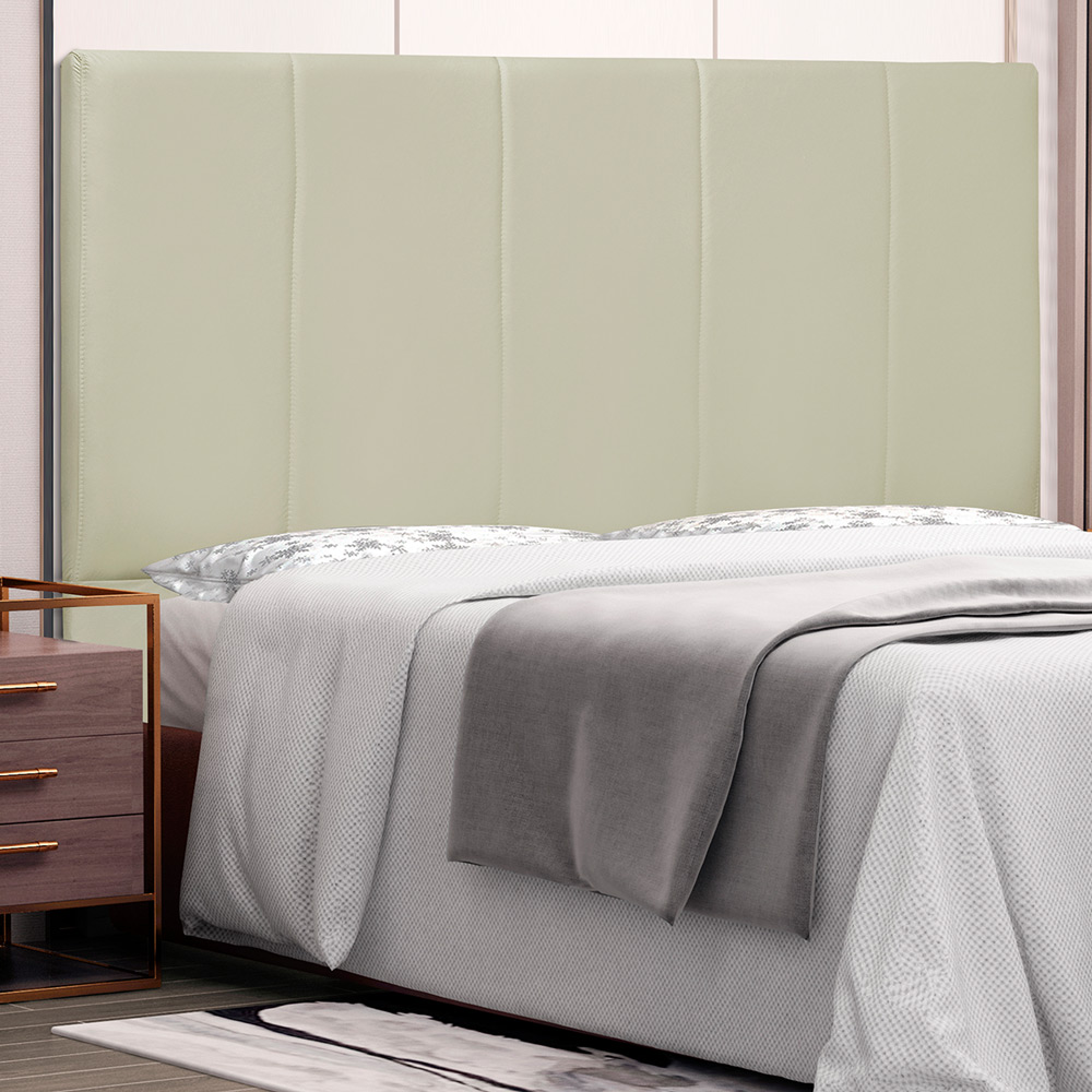 Cabeceira Decorativa Queen Size 1,60M Erza PU Marfim G63 - Gran Belo