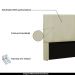 Cabeceira Decorativa Queen Size 1,60M Erza PU Marfim G63 - Gran Belo