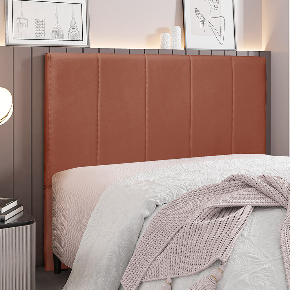 Cabeceira Decorativa Queen Size 1,60M Erza Veludo Cobre G63 - Gran Belo
