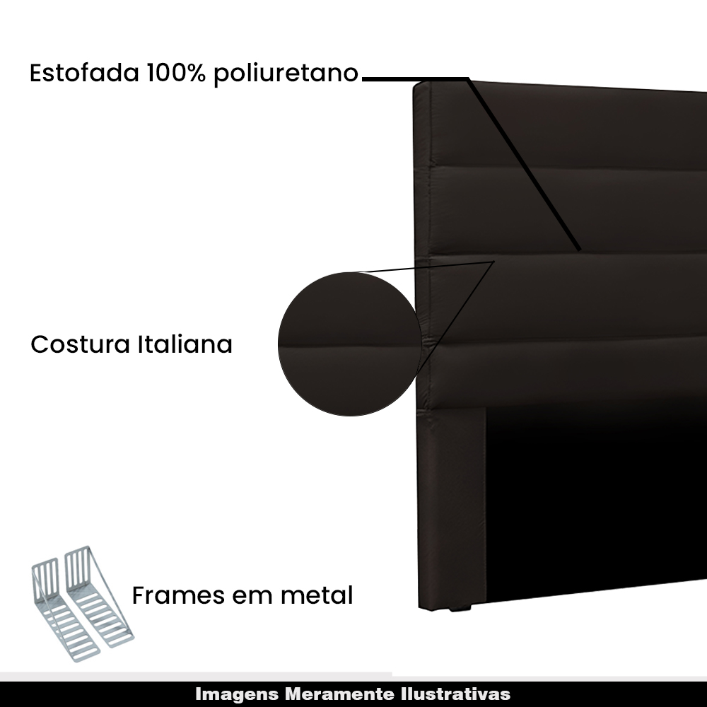 Cabeceira Decorativa Queen Size 1,60M Guess PU Marrom G63 - Gran Belo