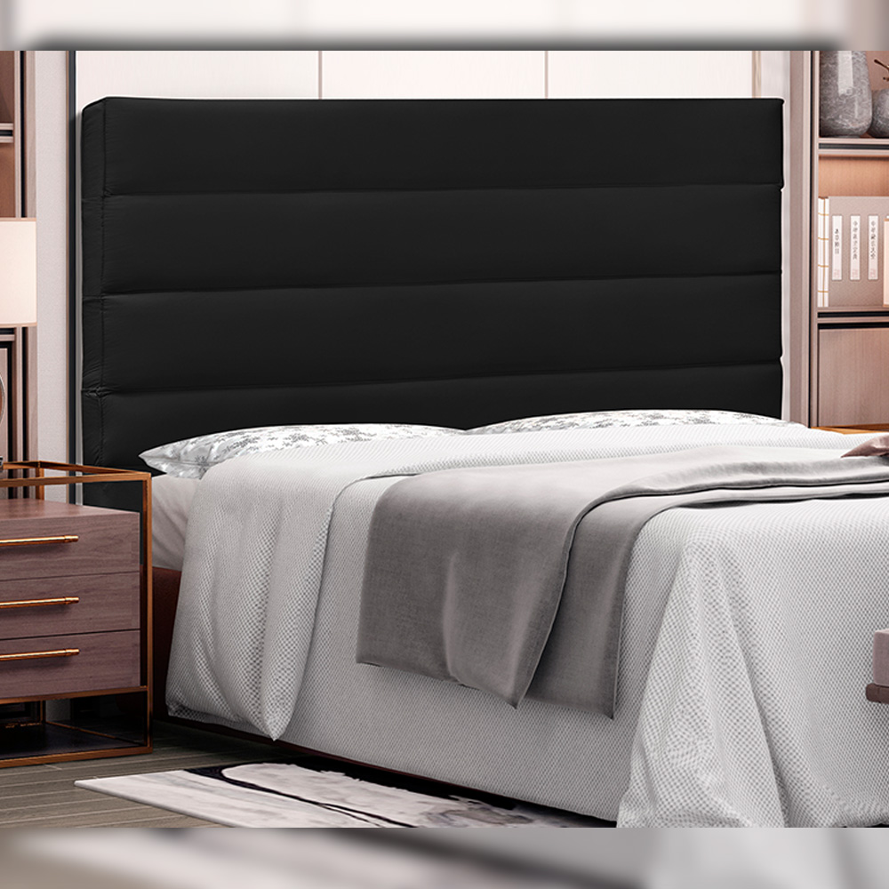 Cabeceira Decorativa Queen Size 1,60M Guess PU Preto G63 - Gran Belo