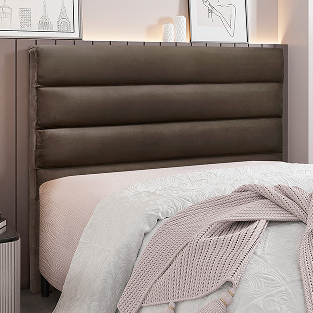 Cabeceira Decorativa Queen Size 1,60M Guess Veludo Marrom G63 - Gran Belo