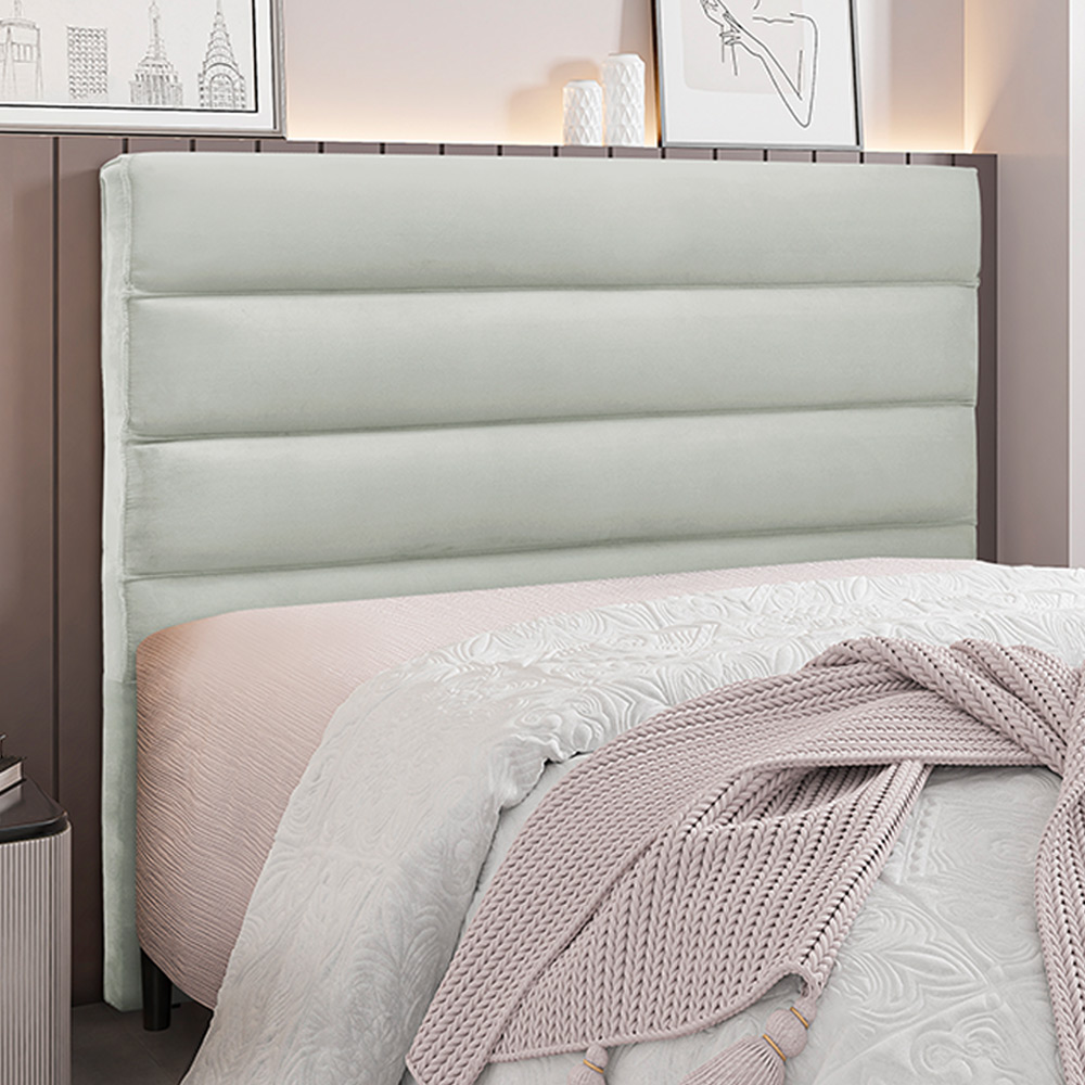 Cabeceira Decorativa Queen Size 1,60M Guess Veludo Prata G63 - Gran Belo