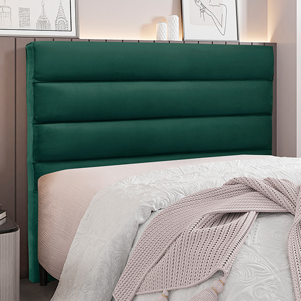 Cabeceira Decorativa Queen Size 1,60M Guess Veludo Verde Floresta G63 - Gran Belo