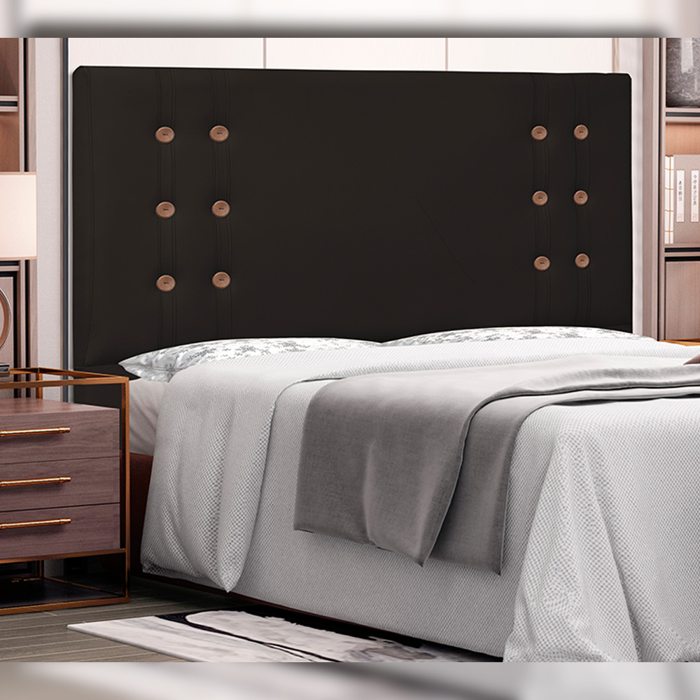 Cabeceira Decorativa Queen Size 1,60M Kors PU Marrom G63 - Gran Belo