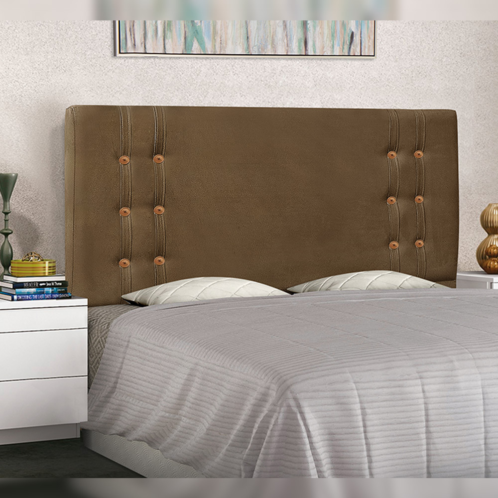 Cabeceira Decorativa Queen Size 1,60M Kors Suede Caramelo G63 - Gran Belo