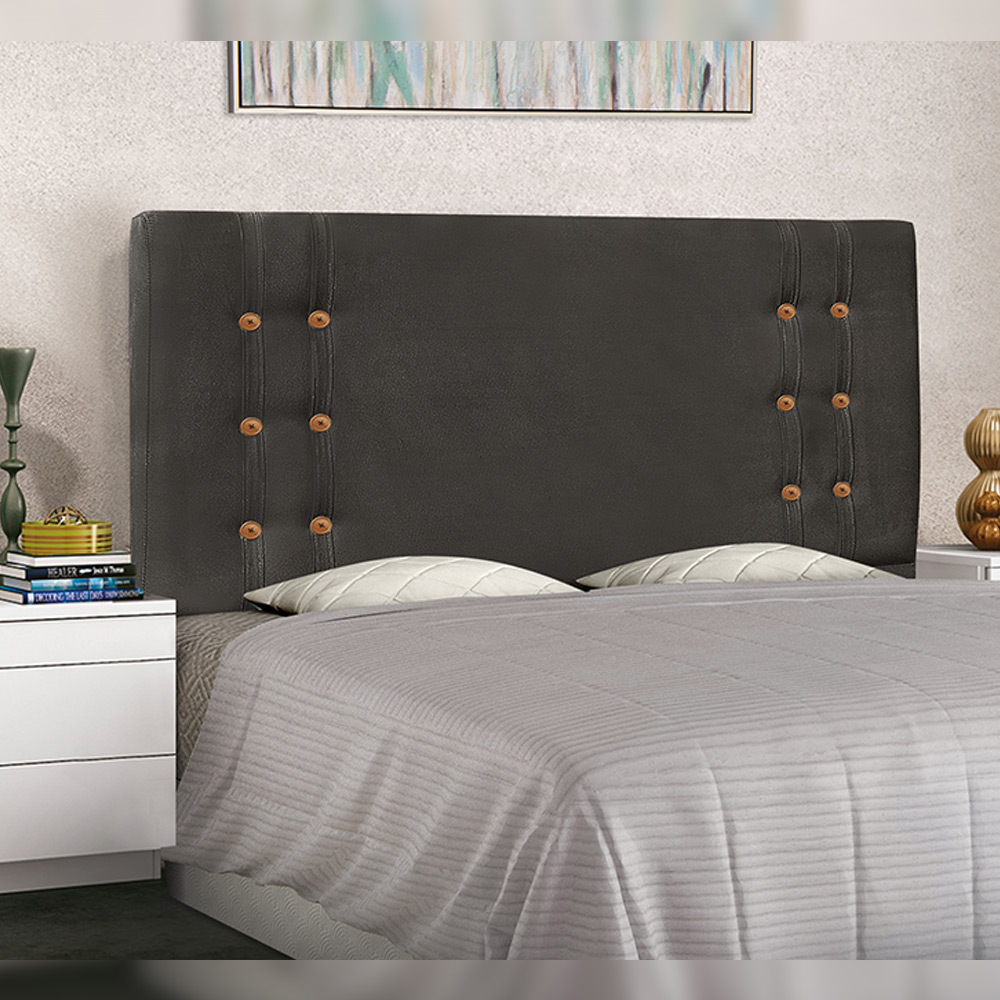 Cabeceira Decorativa Queen Size 1,60M Kors Suede Cinza G63 - Gran Belo