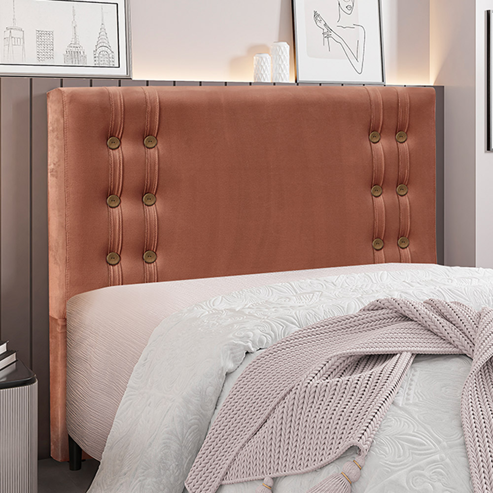Cabeceira Decorativa Queen Size 1,60M Kors Veludo Cobre G63 - Gran Belo