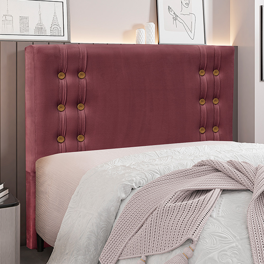 Cabeceira Decorativa Queen Size 1,60M Kors Veludo Vinho G63 - Gran Belo