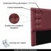 Cabeceira Decorativa Queen Size 1,60M Kors Veludo Vinho G63 - Gran Belo