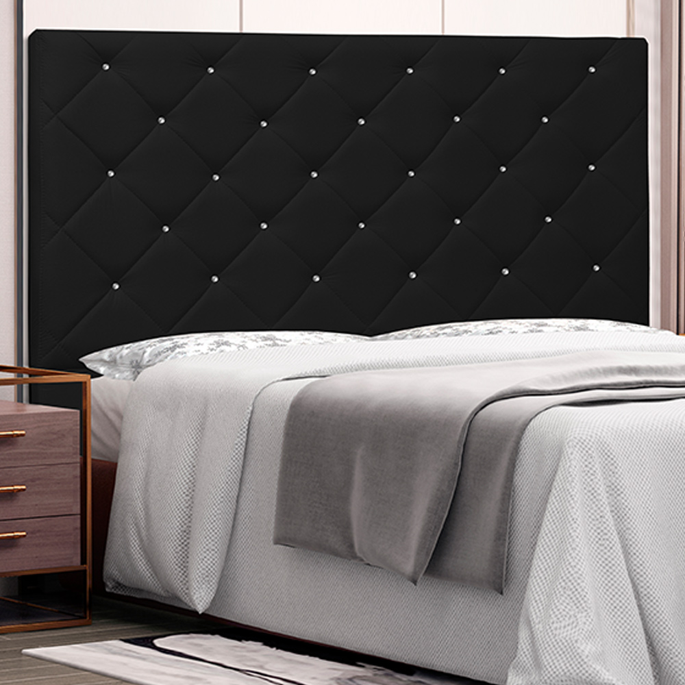 Cabeceira Decorativa Queen Size 1,60M Tàzio PU Preto G63 - Gran Belo