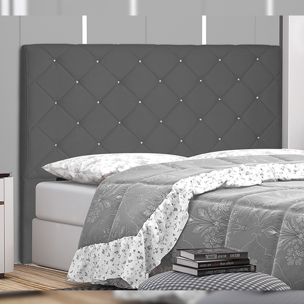 Cabeceira Decorativa Queen Size 1,60M Tàzio Suede Cinza G63 - Gran Belo