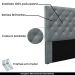 Cabeceira Decorativa Queen Size 1,60M Tàzio Veludo Cinza G63 - Gran Belo