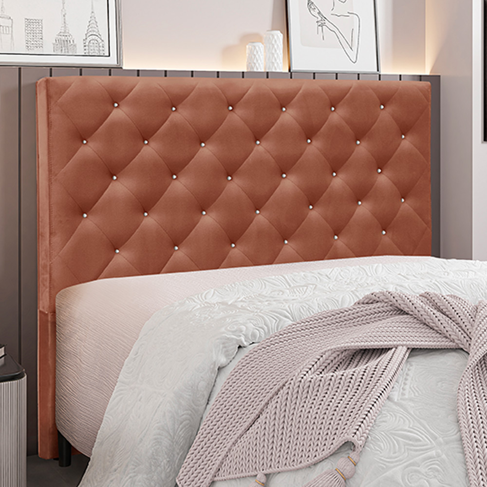 Cabeceira Decorativa Queen Size 1,60M Tàzio Veludo Cobre G63 - Gran Belo