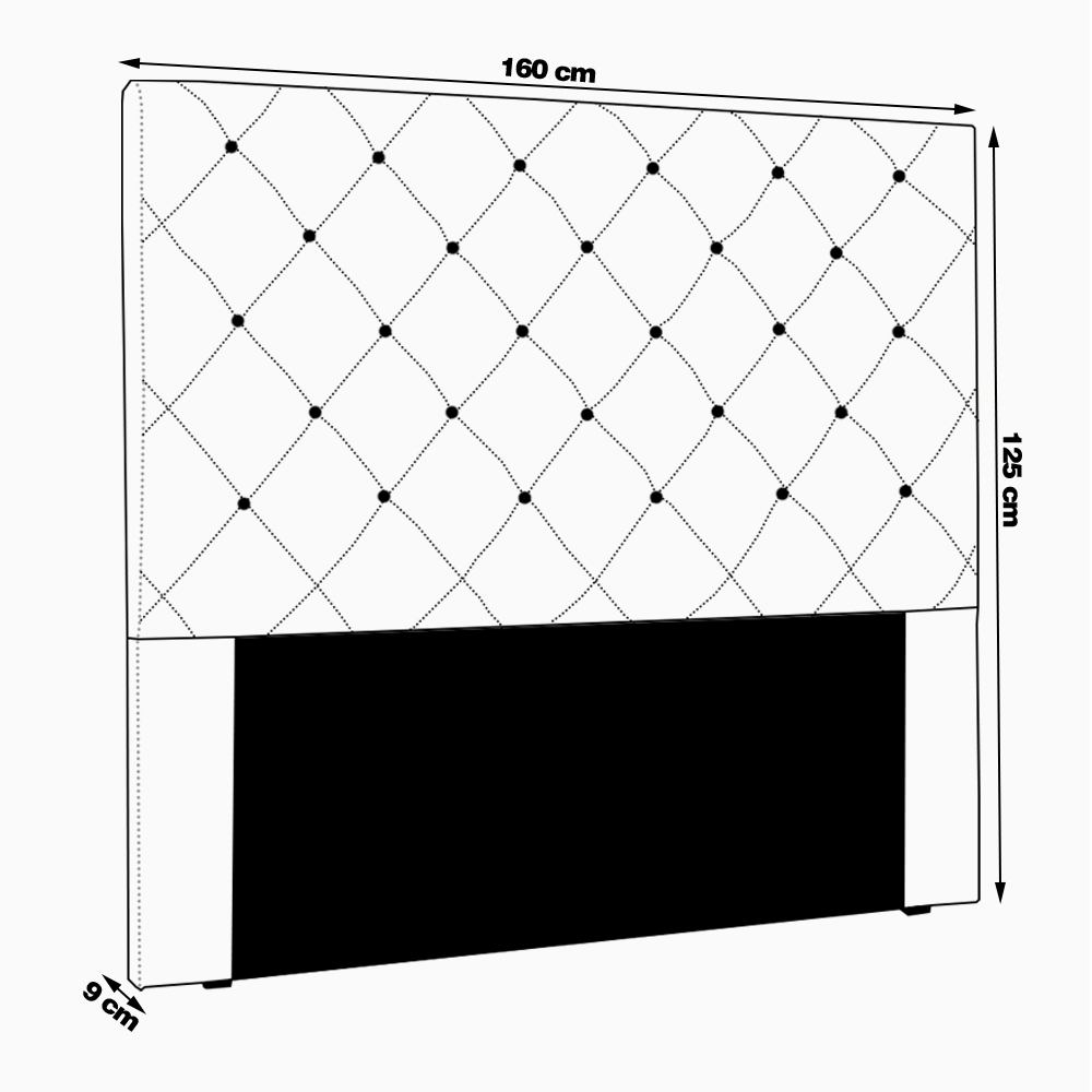 Cabeceira Decorativa Queen Size 1,60M Tàzio Veludo Marrom G63 - Gran Belo