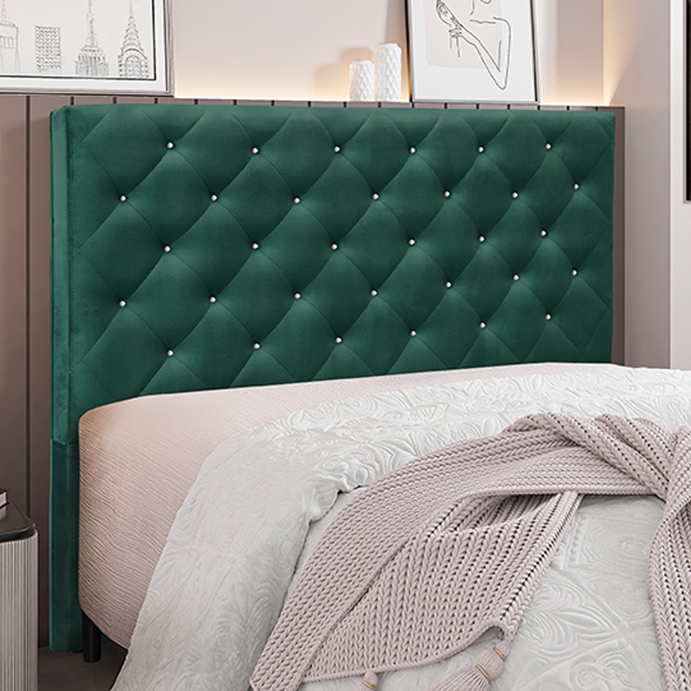 Cabeceira Decorativa Queen Size 1,60M Tàzio Veludo Verde Floresta G63 - Gran Belo