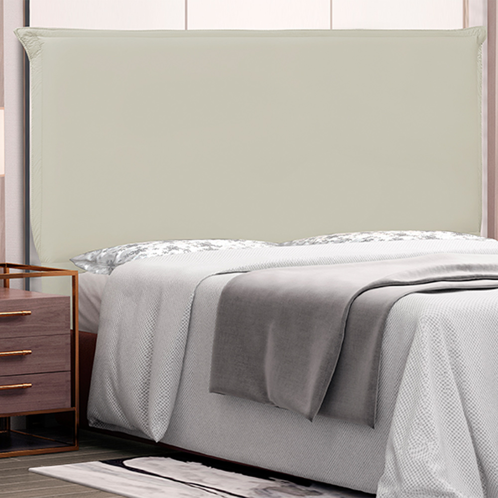 Cabeceira Decorativa Queen Size 1,60M Trento PU Marfim G63 - Gran Belo