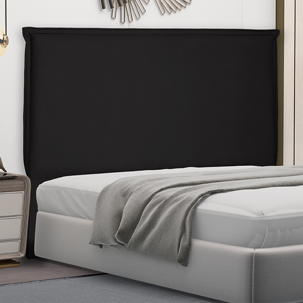 Cabeceira Decorativa Queen Size 1,60M Trento Suede Preto G63 - Gran Belo