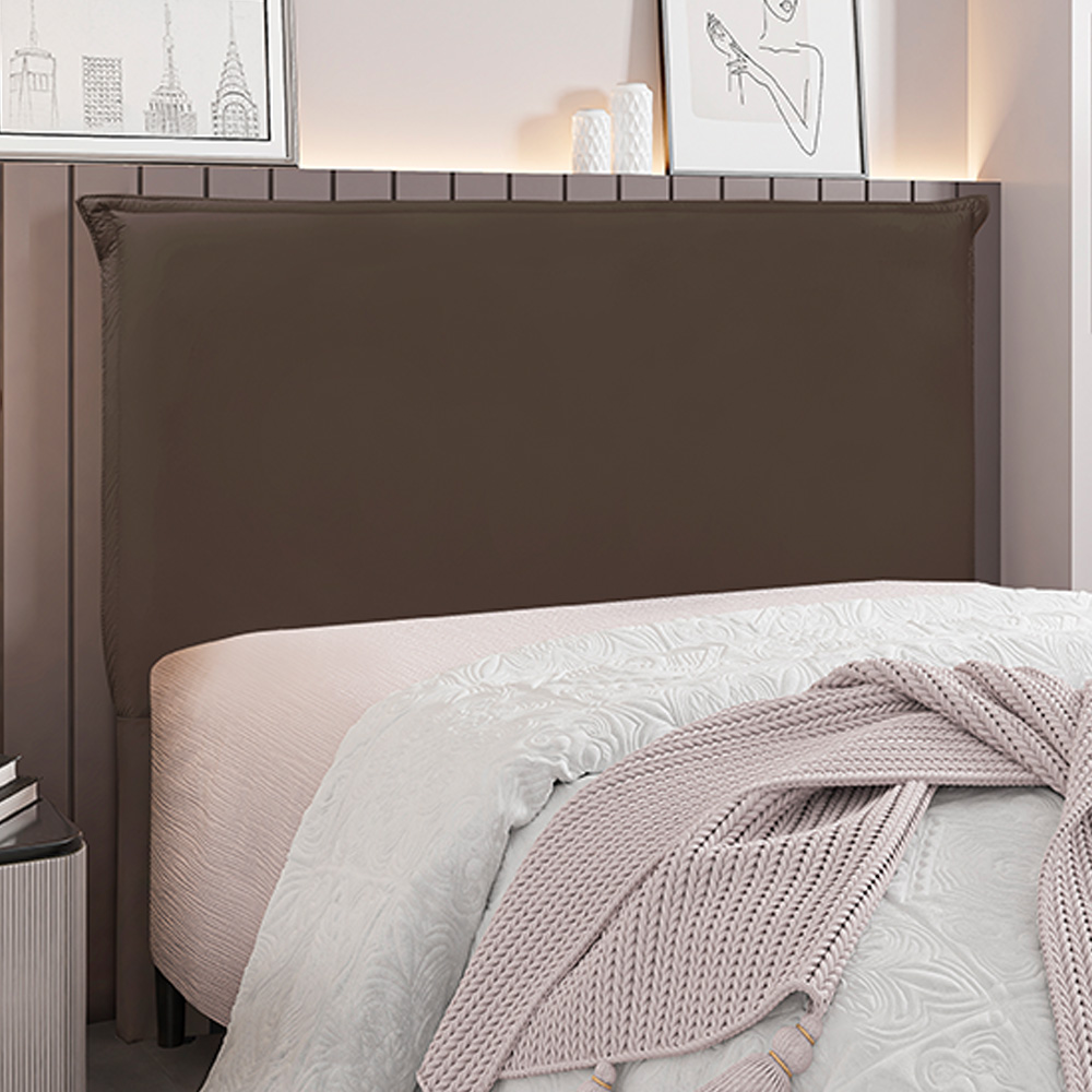 Cabeceira Decorativa Queen Size 1,60M Trento Veludo Marrom G63 - Gran Belo