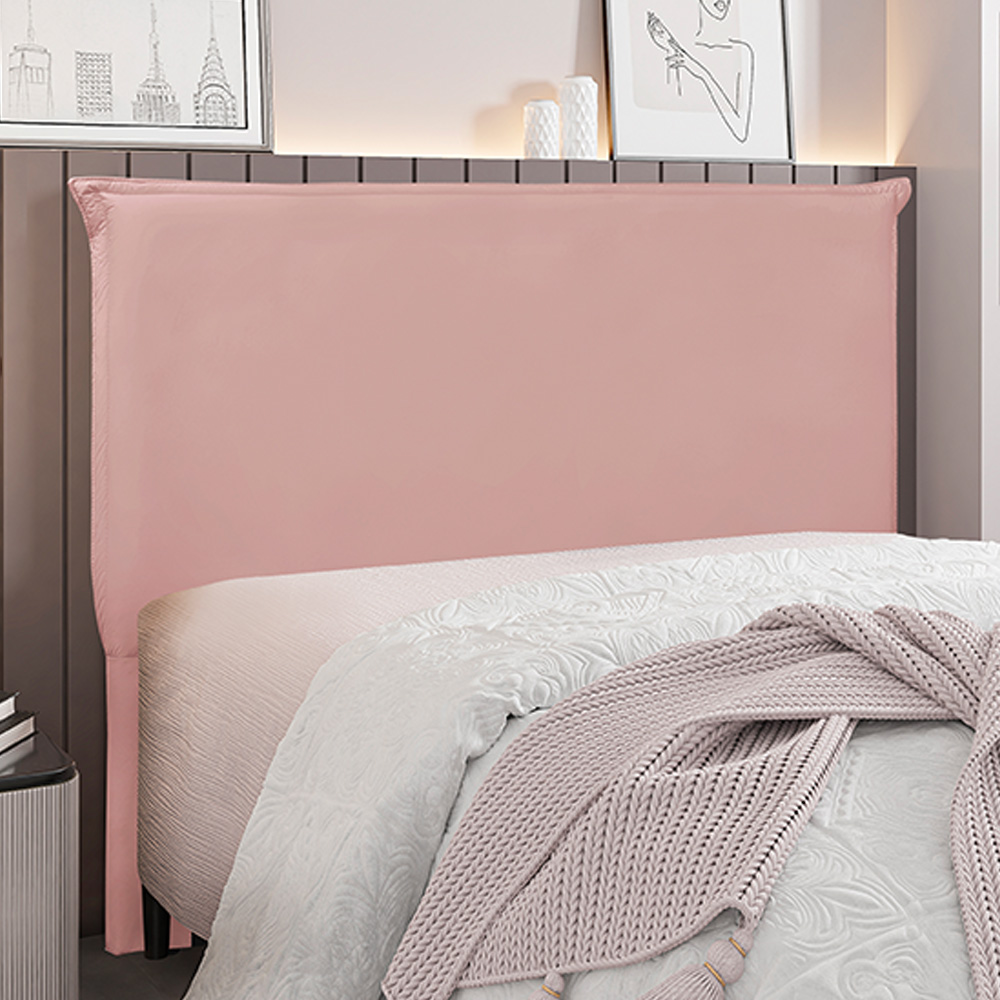 Cabeceira Decorativa Queen Size 1,60M Trento Veludo Rosa G63 - Gran Belo