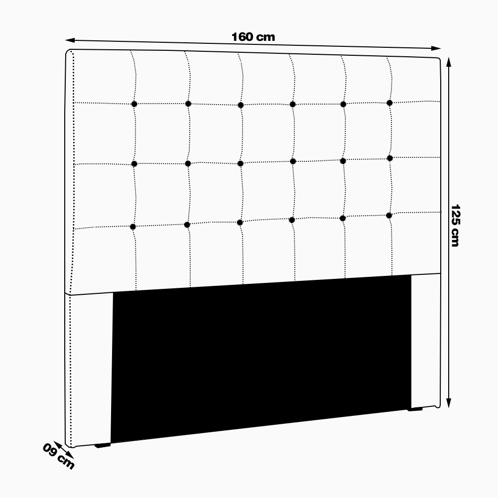 Cabeceira Decorativa Queen Size 1,60M Tropea Linho Areia G63 - Gran Belo