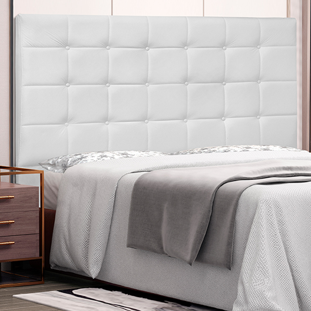 Cabeceira Decorativa Queen Size 1,60M Tropea PU Branco G63 - Gran Belo