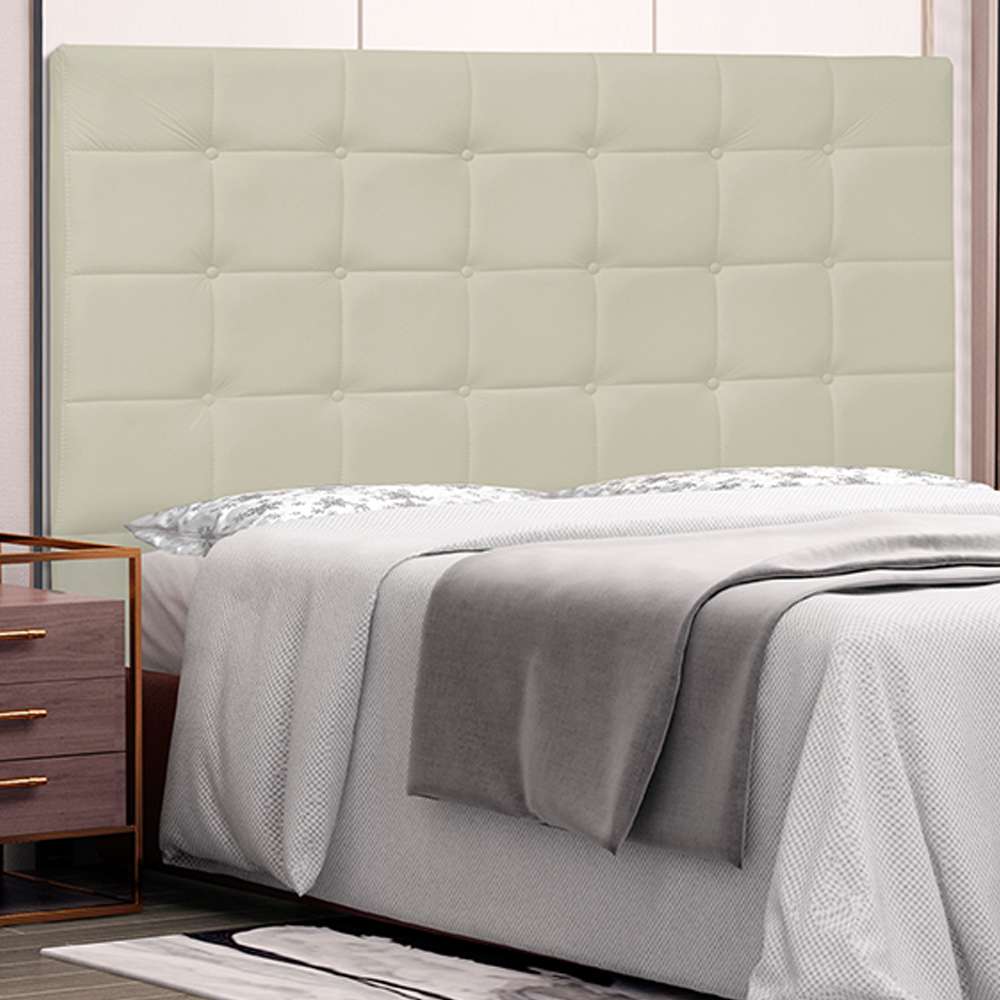 Cabeceira Decorativa Queen Size 1,60M Tropea PU Marfim G63 - Gran Belo