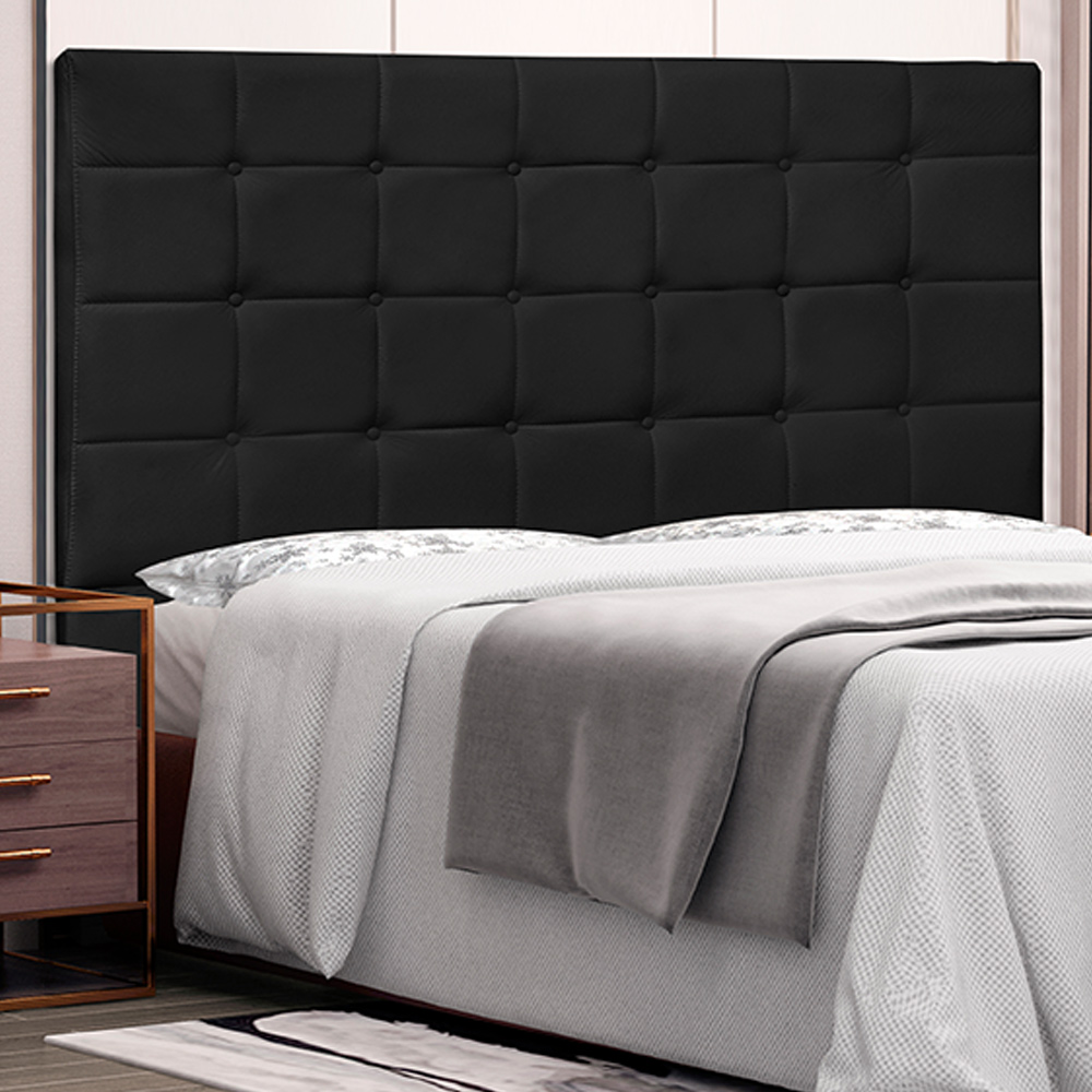 Cabeceira Decorativa Queen Size 1,60M Tropea PU Preto G63 - Gran Belo