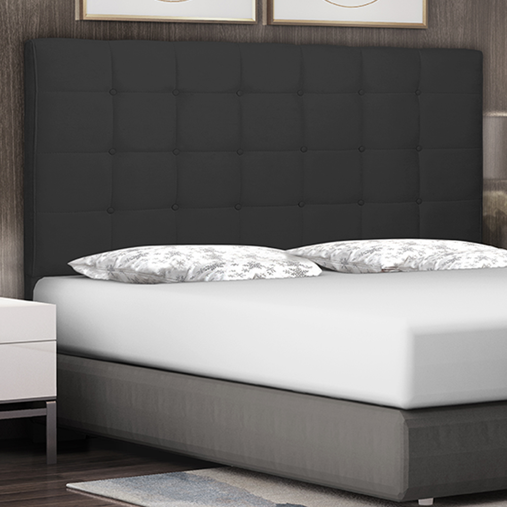 Cabeceira Decorativa Queen Size 1,60M Tropea Suede Preto G63 - Gran Belo