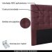 Cabeceira Decorativa Queen Size 1,60M Tropea Veludo Vinho G63 - Gran Belo
