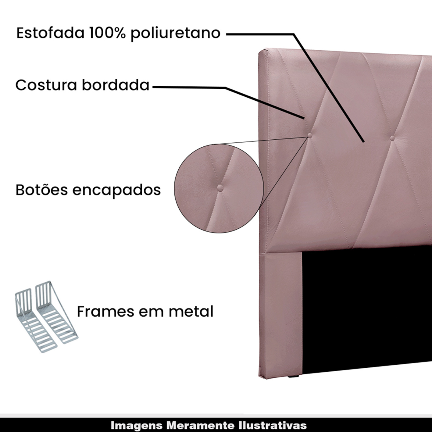 Cabeceira Decorativa Queen Size 1,60M Yves Veludo Lilás G63 - Gran Belo
