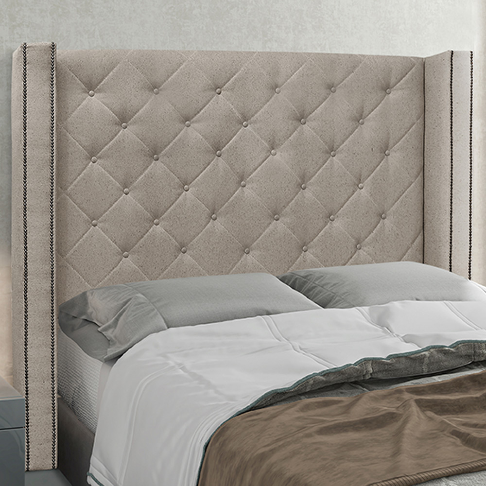 Cabeceira Decorativa Queen Size 1,84M Loewe Linho Areia G63 - Gran Belo