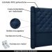 Cabeceira Decorativa Queen Size 1,84M Loewe Suede Azul Marinho G63 - Gran Belo