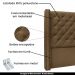Cabeceira Decorativa Queen Size 1,84M Loewe Suede Caramelo G63 - Gran Belo
