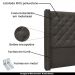 Cabeceira Decorativa Queen Size 1,84M Loewe Suede Cinza G63 - Gran Belo
