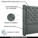 Cabeceira Decorativa Queen Size 1,84M Loewe Veludo Cinza G63 - Gran Belo