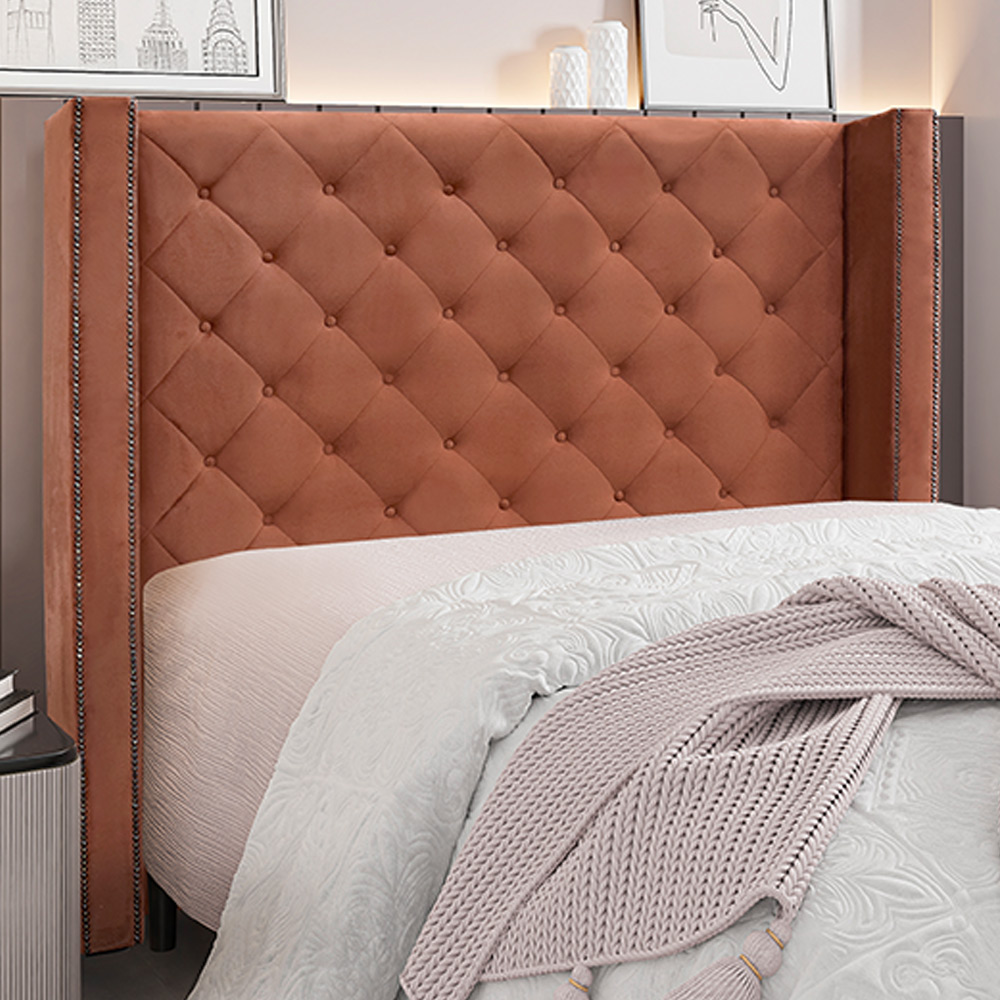 Cabeceira Decorativa Queen Size 1,84M Loewe Veludo Cobre G63 - Gran Belo