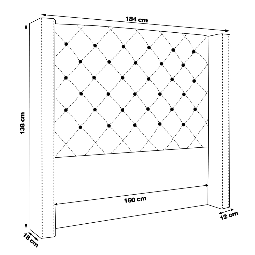 Cabeceira Decorativa Queen Size 1,84M Loewe Veludo Lilás G63 - Gran Belo