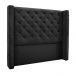 Cabeceira Decorativa Queen Size 1,84M Loewe Veludo Preto G63 - Gran Belo