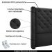 Cabeceira Decorativa Queen Size 1,84M Loewe Veludo Preto G63 - Gran Belo