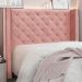 Cabeceira Decorativa Queen Size 1,84M Loewe Veludo Rosa G63 - Gran Belo