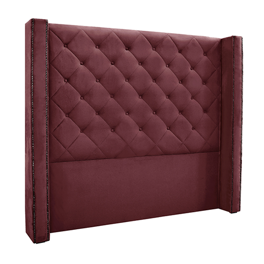Cabeceira Decorativa Queen Size 1,84M Loewe Veludo Vinho G63 - Gran Belo