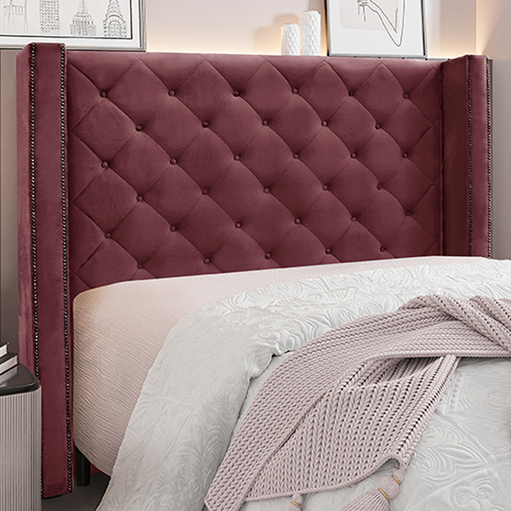 Cabeceira Decorativa Queen Size 1,84M Loewe Veludo Vinho G63 - Gran Belo