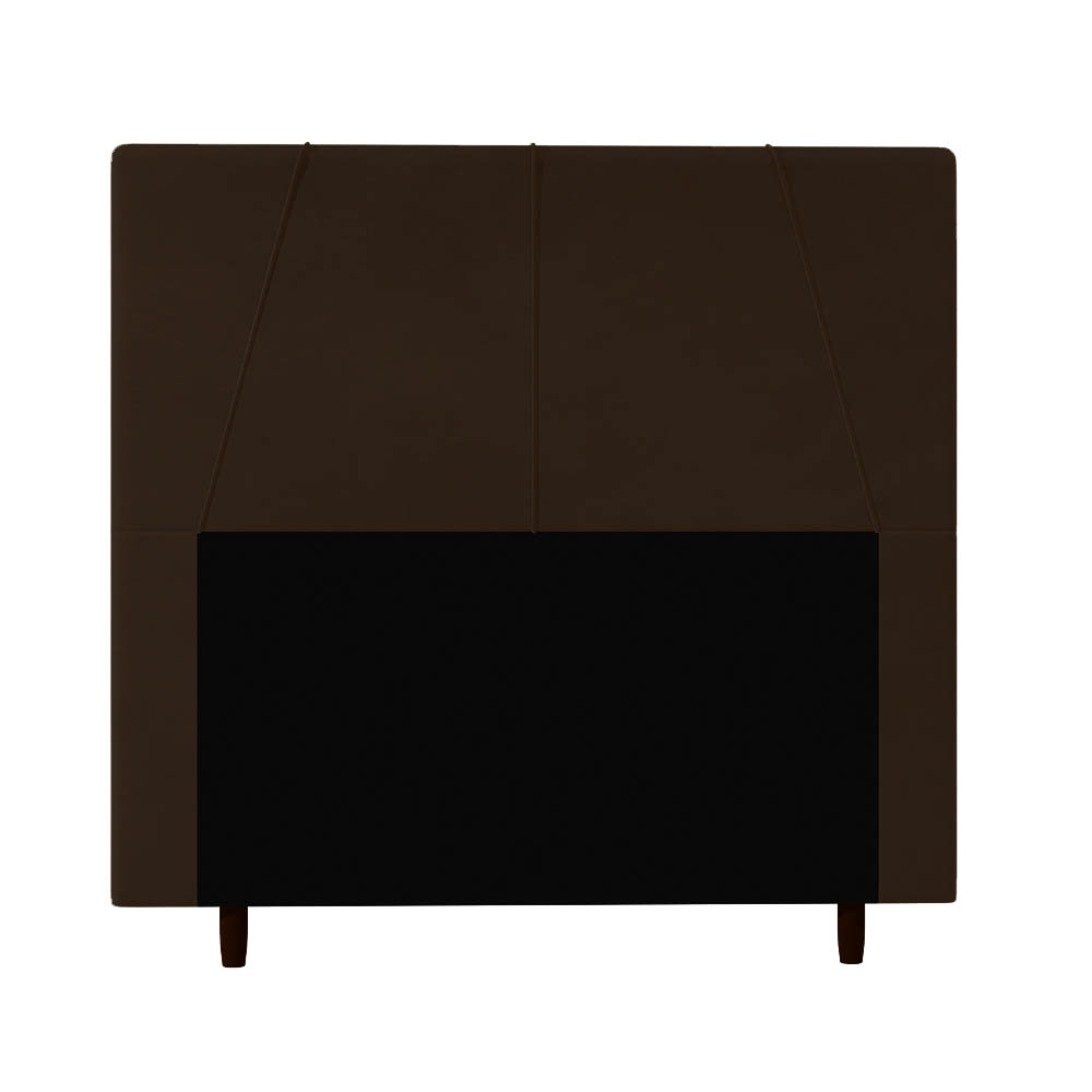 Cabeceira Decorativa Spezia Casal 140cm Veludo Marrom G32 - Gran Belo
