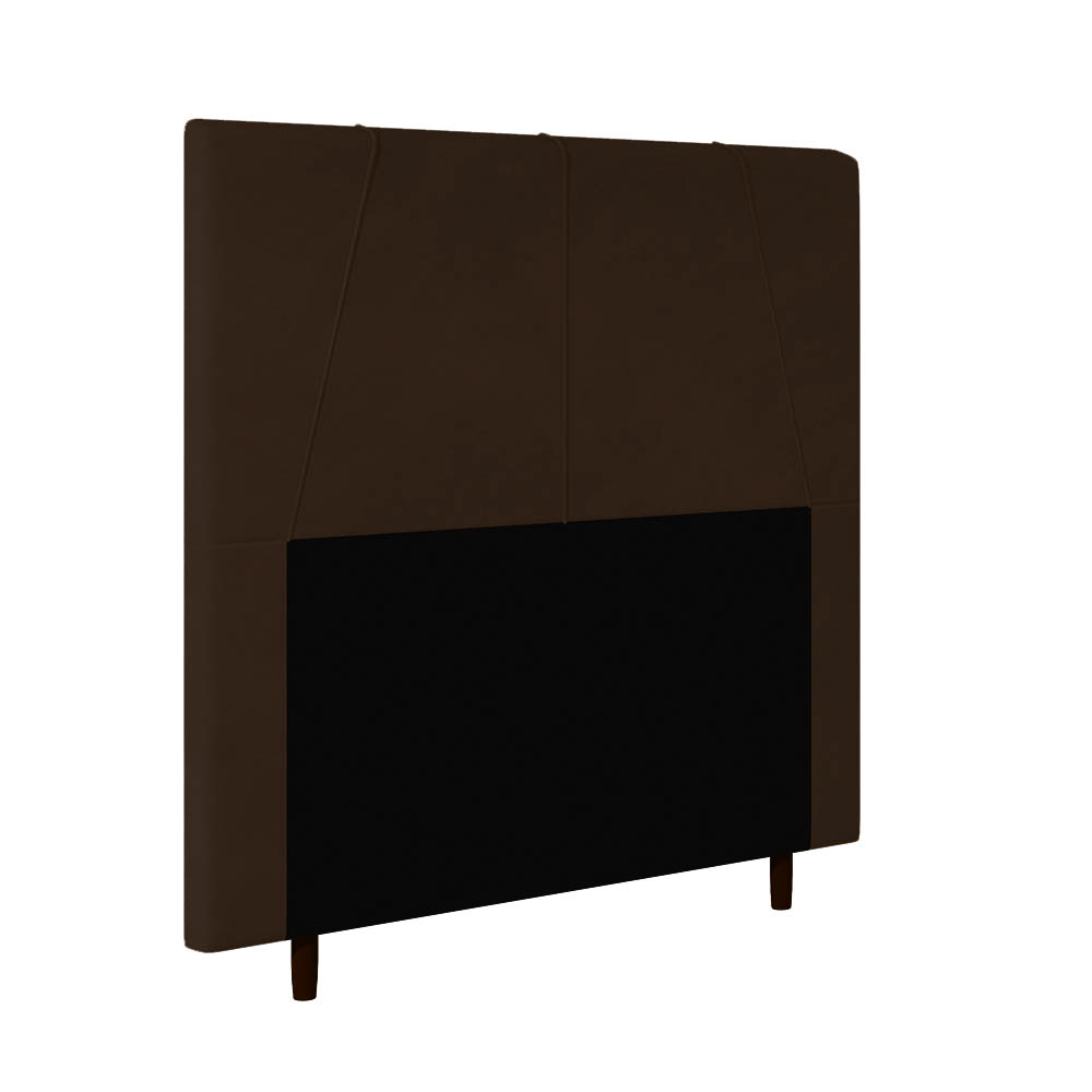 Cabeceira Decorativa Spezia Casal 140cm Veludo Marrom G32 - Gran Belo