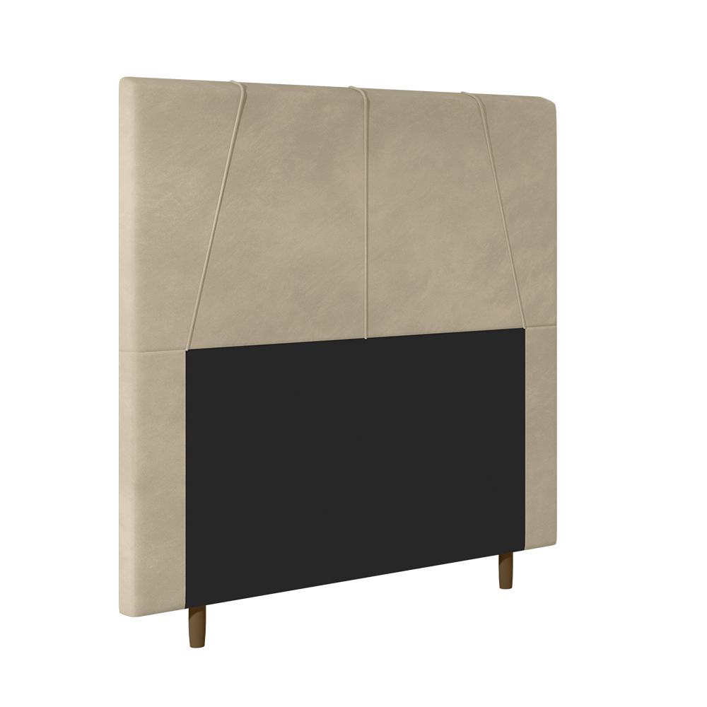 Cabeceira Decorativa Spezia King 193cm Veludo Bege G32 - Gran Belo